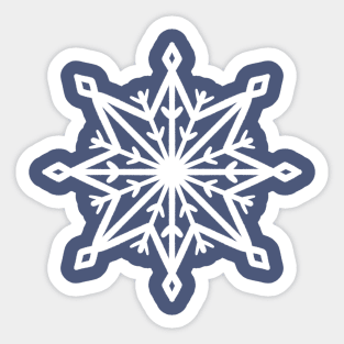 Simple white snowflake Sticker